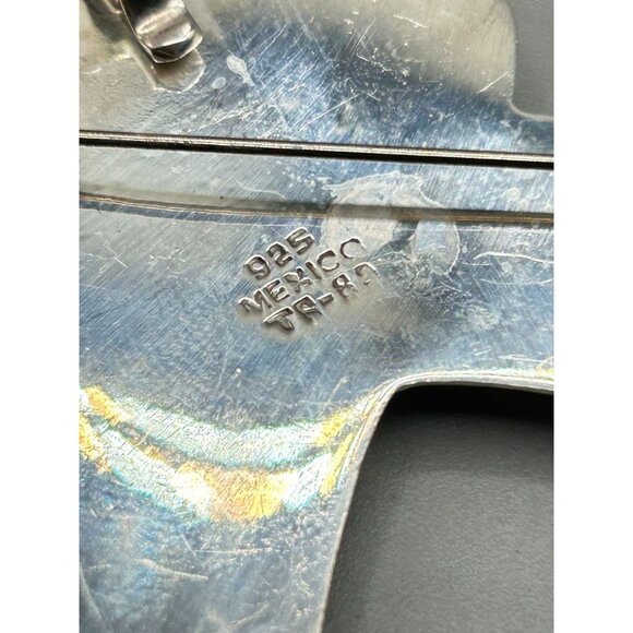 Sterling Silver 925 Ribbon Pin Brooch Awareness Ribbon Handcrafted Taxco Mexico - Picture 7 of 9